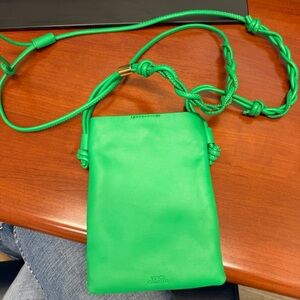 Vince Camuto Bright Green Leather Crossbody Pouch
